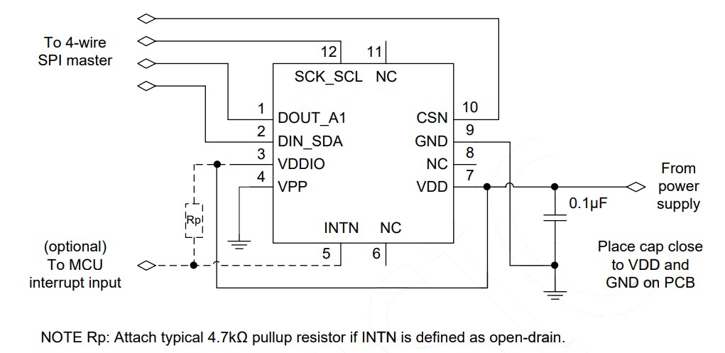 Application Circuit Diagram - MEMSIC MXC3638AL 3-Axis Automotive Grade Accelerometers